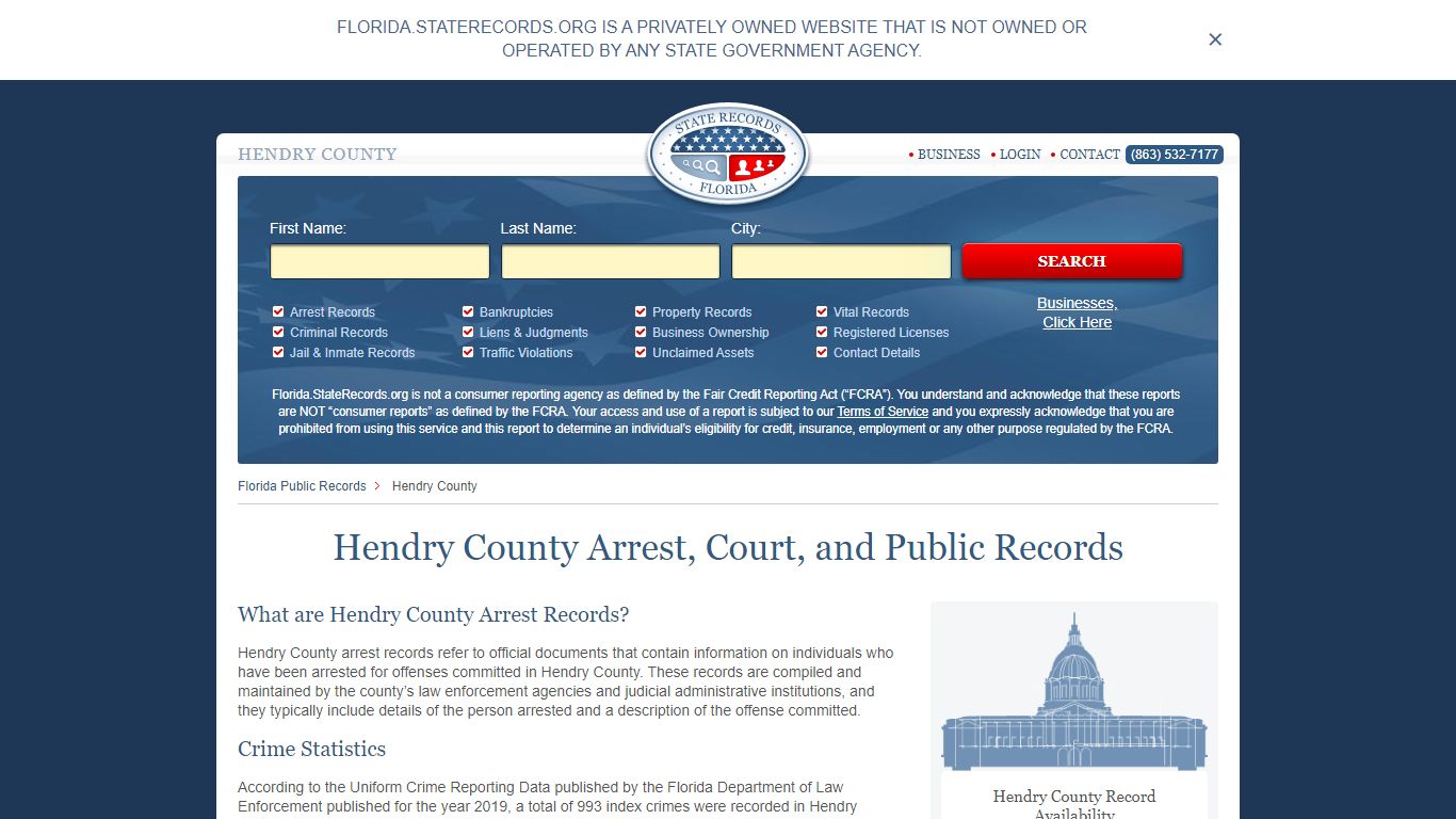 Hendry County Arrest, Court, and Public Records