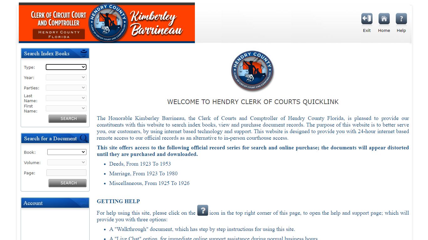 QuickLink - Hendry County, Florida - Clerk of Courts and Comptroller